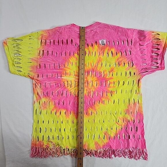 It's Better In The Bahamas‎ Freeport Spiral Tie Dye Fray Upcycle Rare T-Shirt XL - Picture 12 of 16